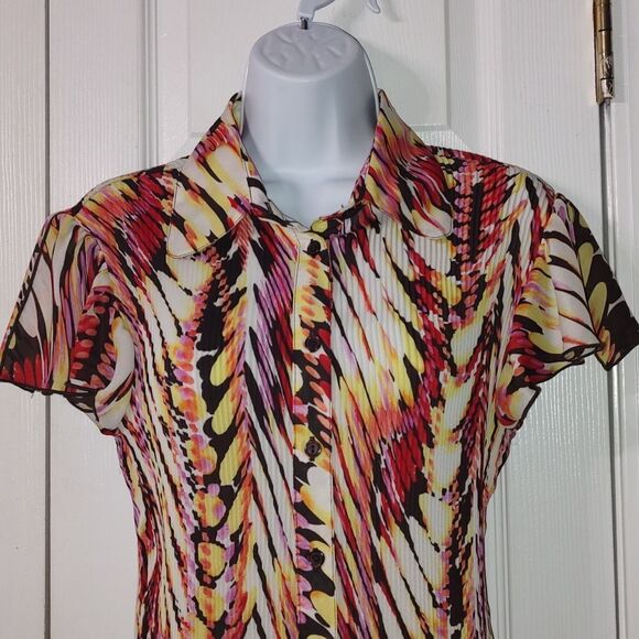 Sere Nade sheer ribbed stretched blouse Sz L NWOT - Picture 3 of 5